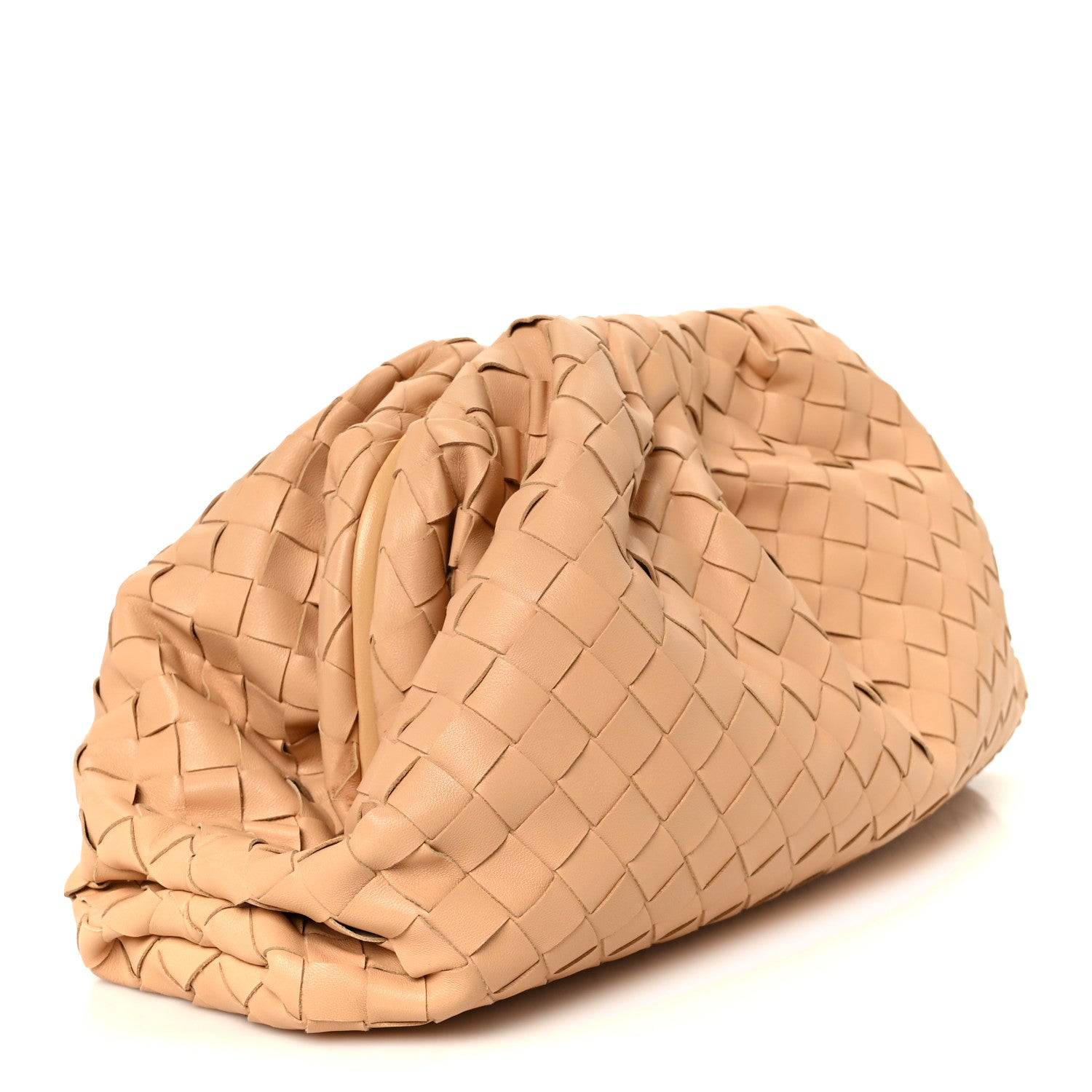 Bottega Veneta Nappa Maxi Intrecciato The Pouch Oversized Clutch Almond 3 of 11