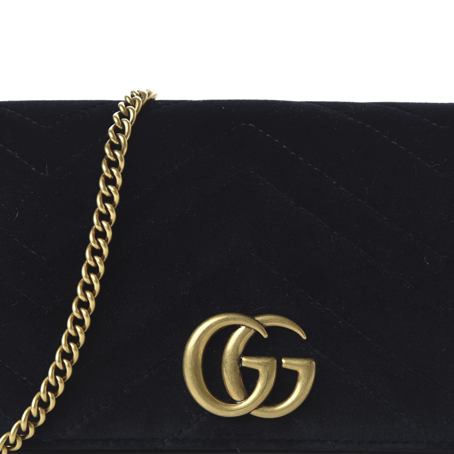 Velvet Matelasse GG Marmont Mini Bag Black