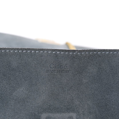Chloe Suede Smooth Calfskin Drew Shoulder Bag Cloudy Blue 8 of 10