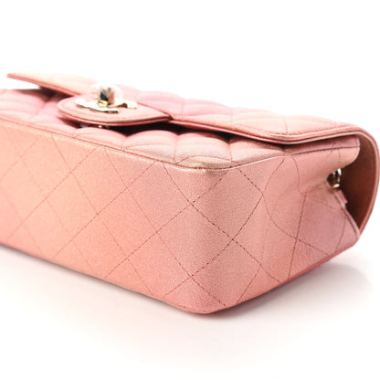 Chanel Metallic Lambskin Quilted Ombre Mini Rectangular Flap Pink 7 of 11