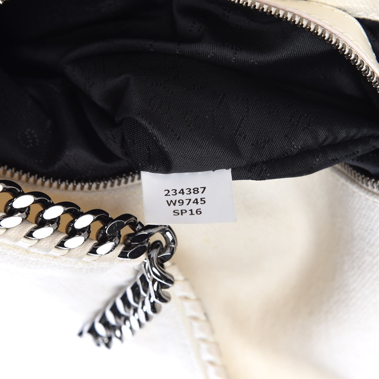 Linen Falabella Fold Over Tote Pure White