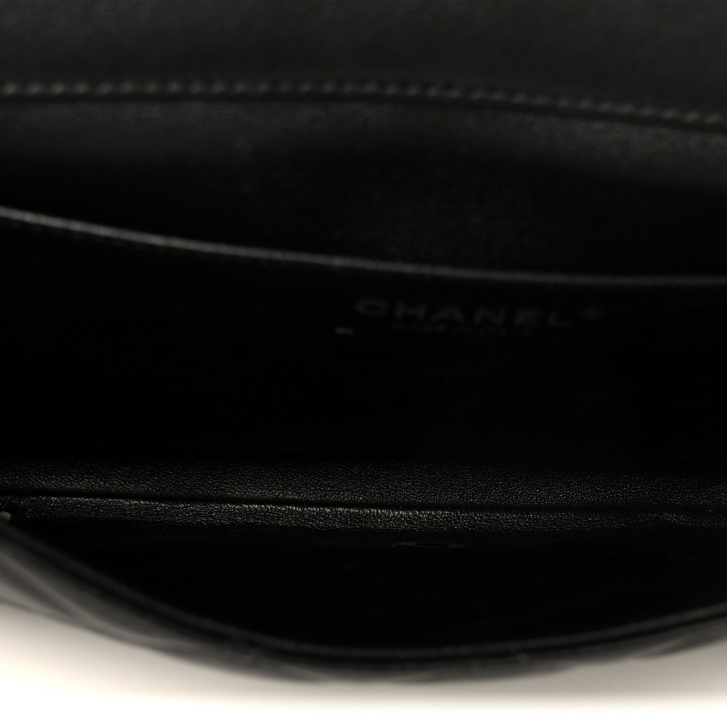 Lambskin Quilted Clutch With Chain Flap Black