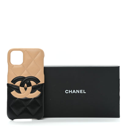 Chanel Lambskin Quilted CC iPhone XI Case Beige Black 8 of 8