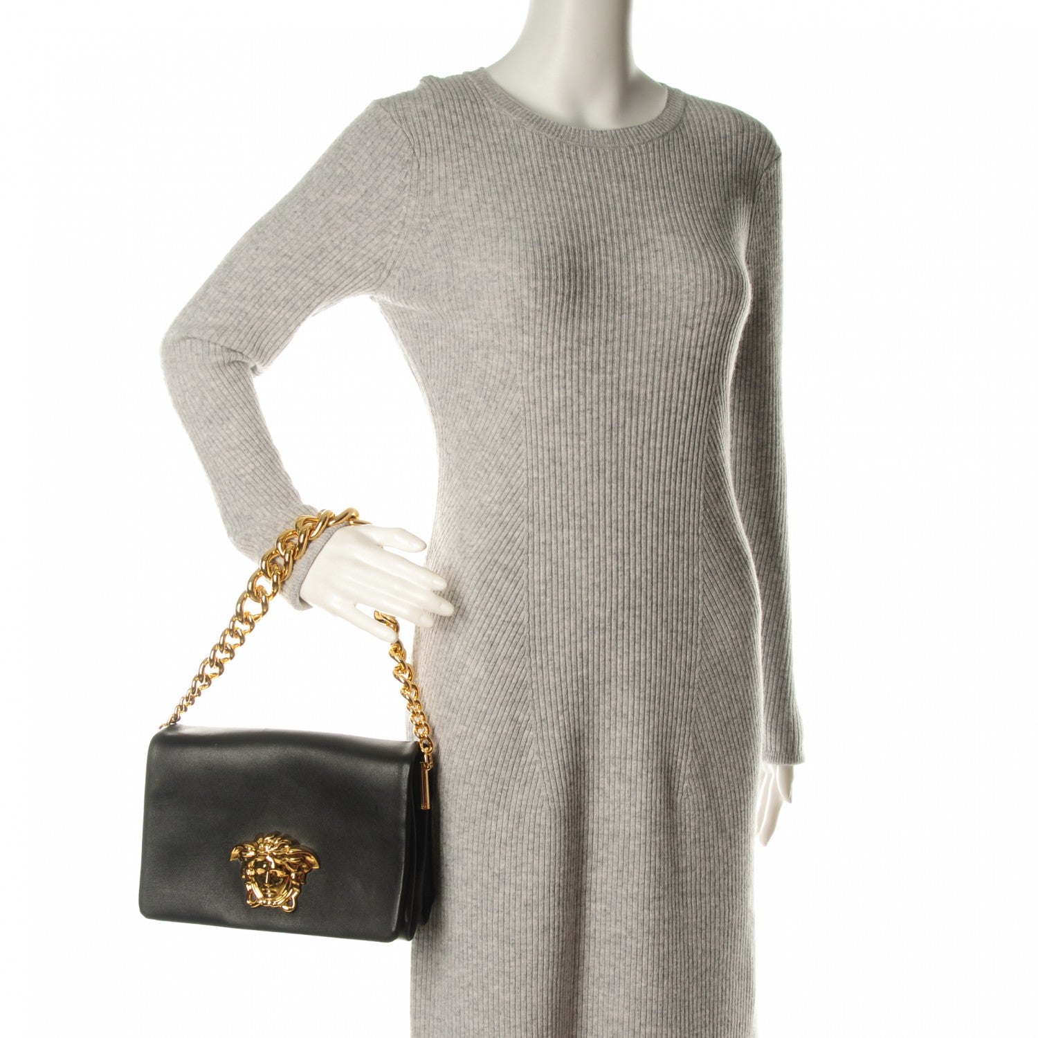 Versace Nappa Palazzo Sultan Shoulder Bag Black 2 of 6