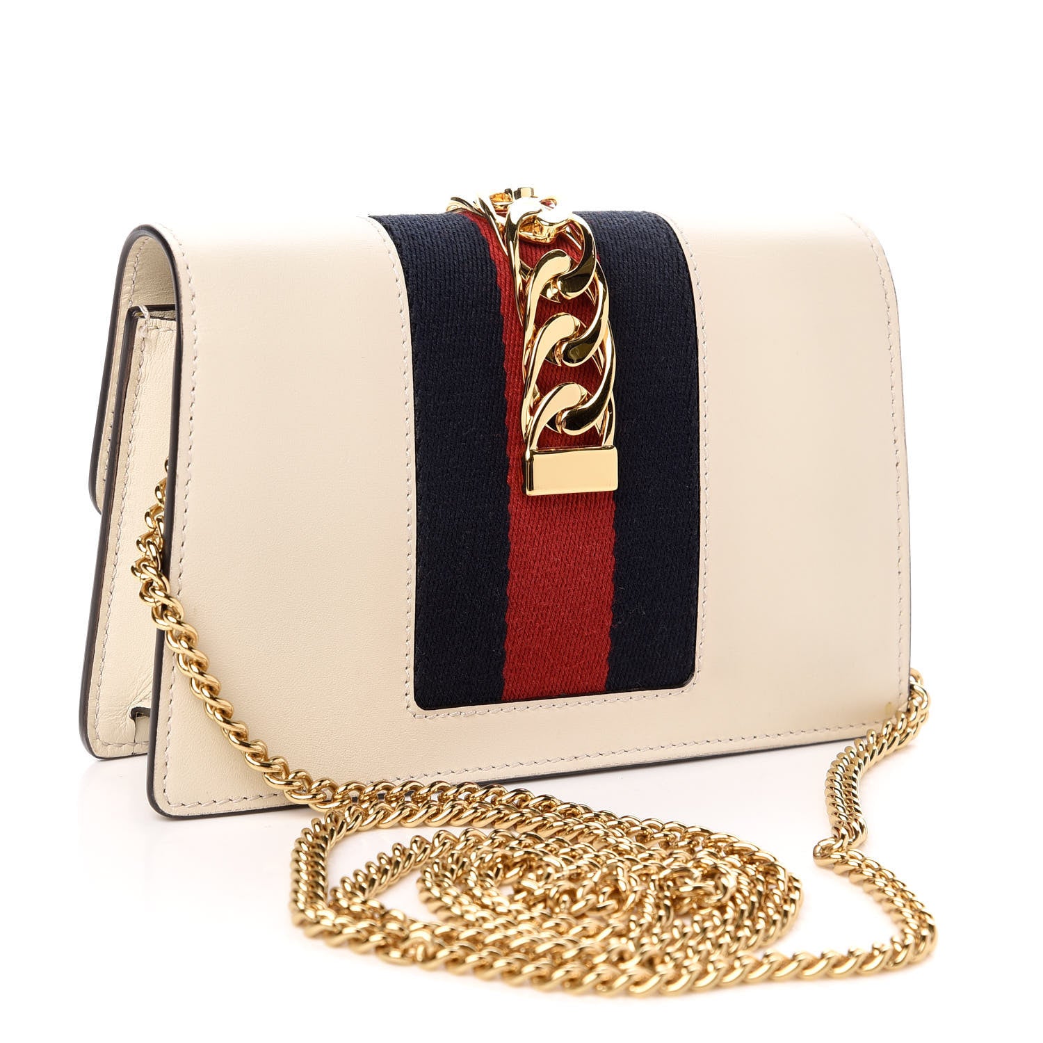 Gucci Calfskin Super Mini Sylvie Chain Shoulder Bag White 3 of 11