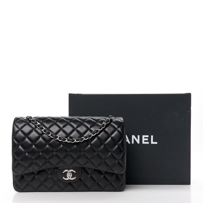 Chanel Lambskin Quilted Maxi Double Flap Black 12 of 12
