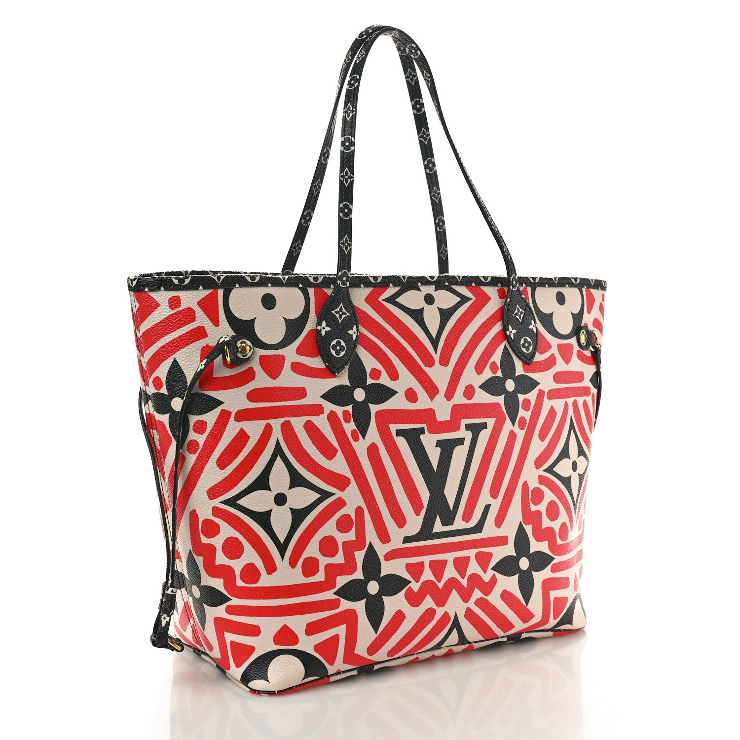 Louis Vuitton Monogram Giant Crafty Neverfull MM Creme Rouge Black 3 of 9