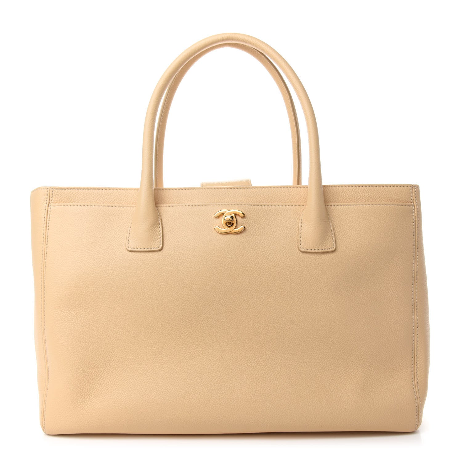Chanel Calfskin Cerf Executive Shopper Tote Beige Clair 1 of 11
