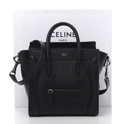 Celine Drummed Calfskin Nano Luggage Black 11 of 11