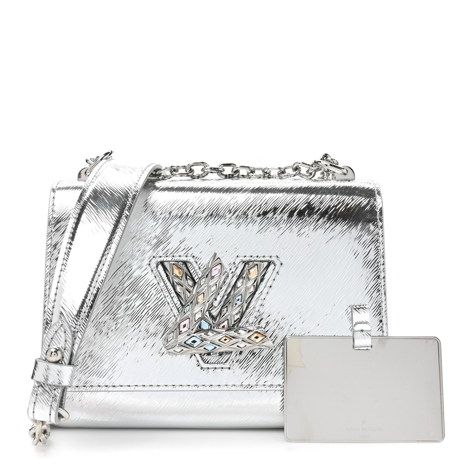 Louis Vuitton Mirror Epi Swarovski Strass Twist PM Silver 3 of 10
