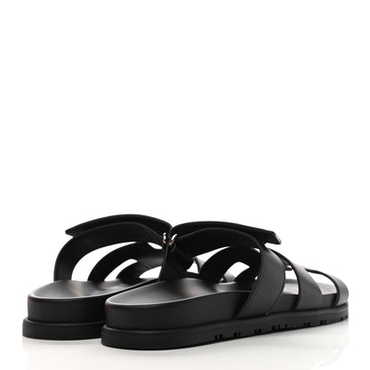 Hermes Calfskin Womens Chypre Sandals 39 Black 4 of 9