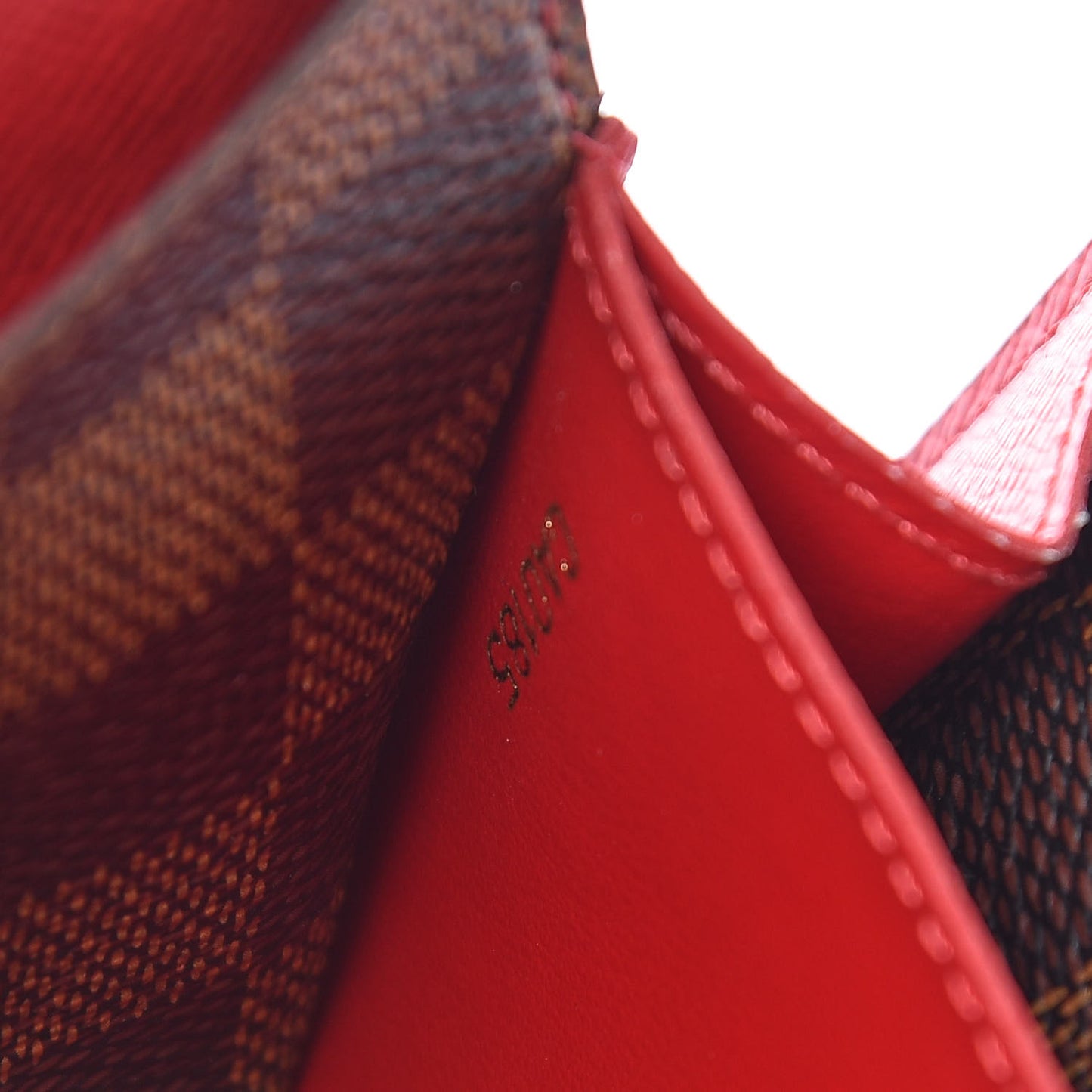 Damier Ebene Emilie Wallet Red