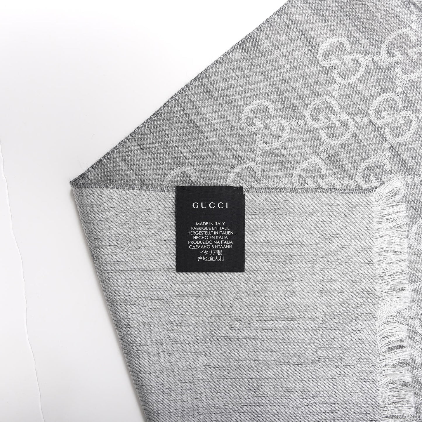 Wool Silk GG Monogram GGNat Scarf Lead