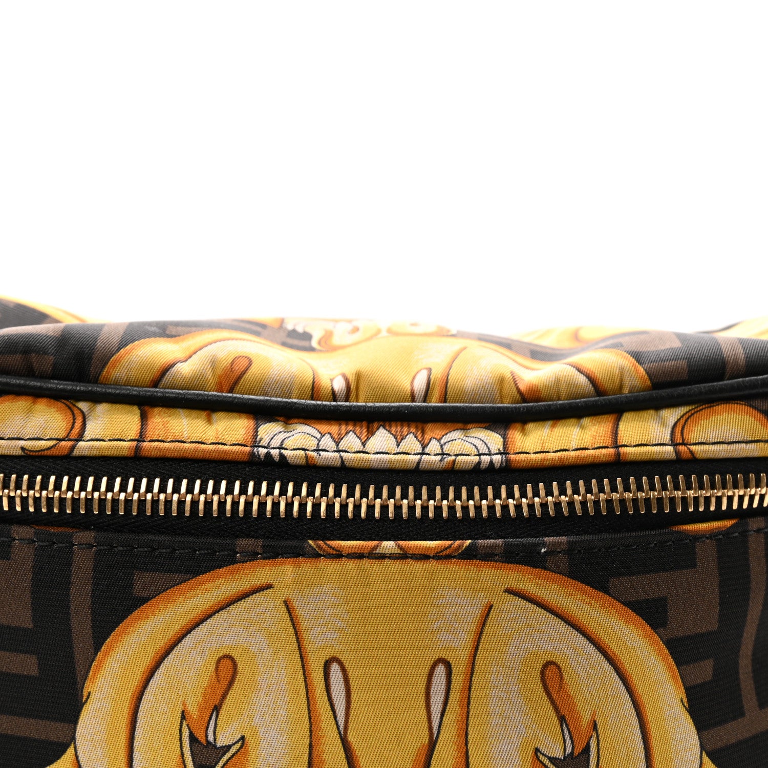 Fendi X VERSACE Nylon Cuoio Romano Fendace FF Baroque Belt Bag Black Gold 7 of 10