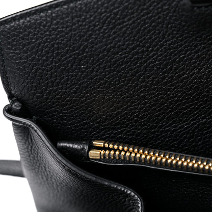 Salvatore Ferragamo Hammered Calfskin Medium Studio Bag Black 14 of 16