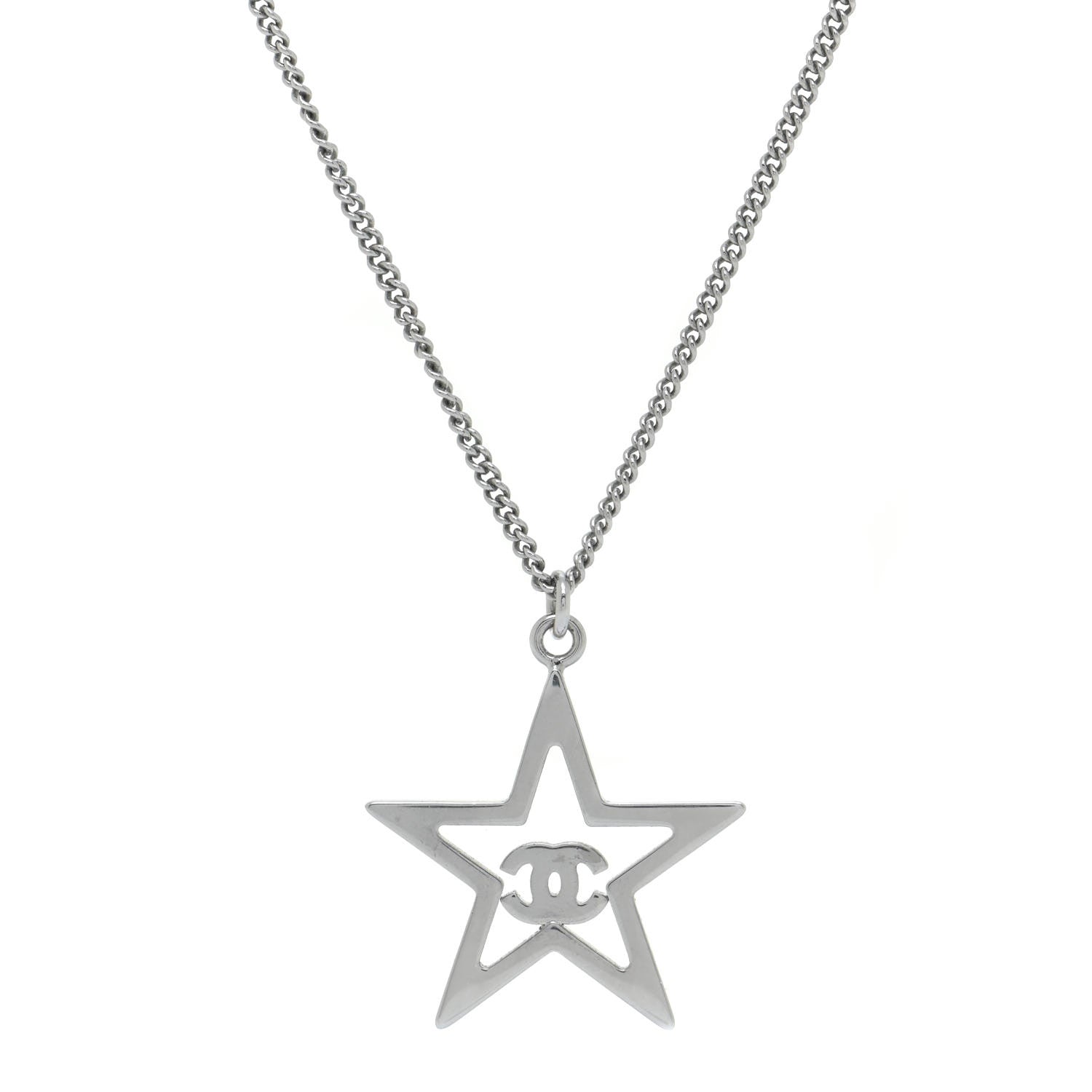 Chanel Ruthenium Crystal Star CC Necklace Iridescent Pink 5 of 7