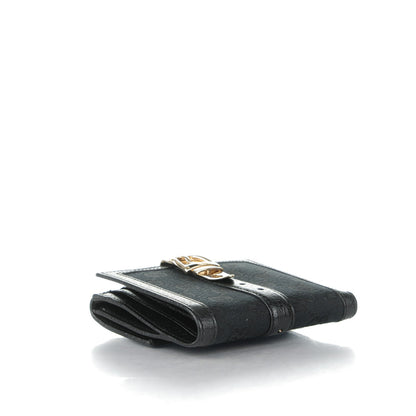 Gucci Monogram Horsebit French Flap Wallet Black 4 of 7