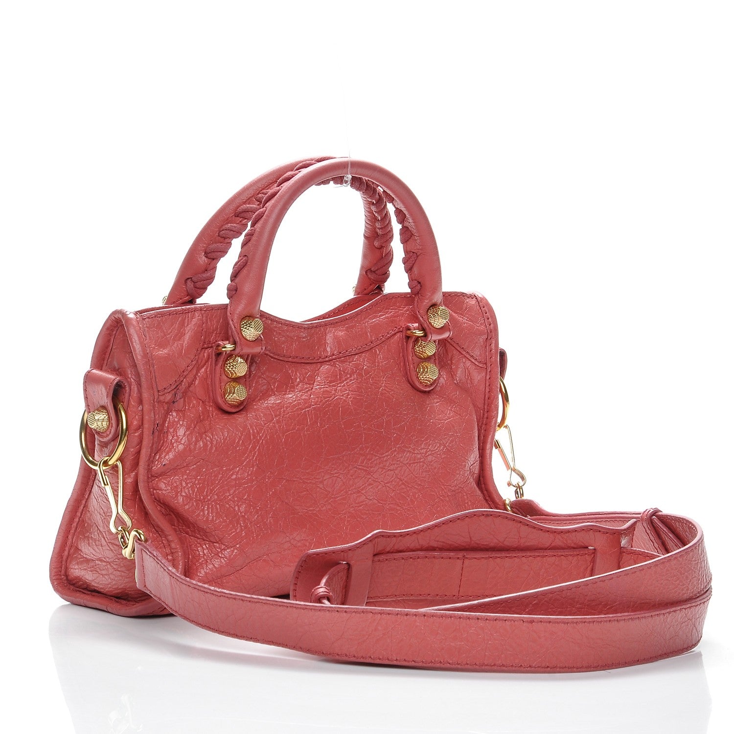 Balenciaga Agneau Giant 12 Gold Hardware Mini City Rose Bombon Raspberry 3 of 7