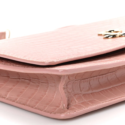 Jimmy Choo Calfskin Crocodile Embossed Palace Crossbody Blush 8 of 10