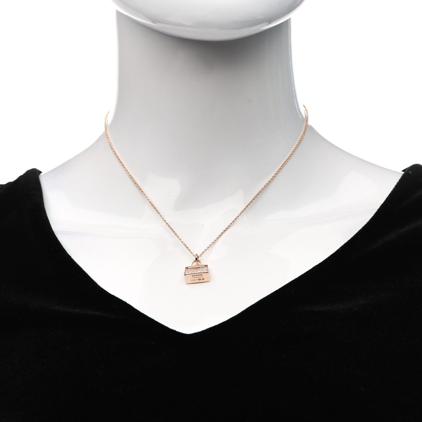 18K Rose Gold Diamond Kelly Amulettes Pendant Necklace