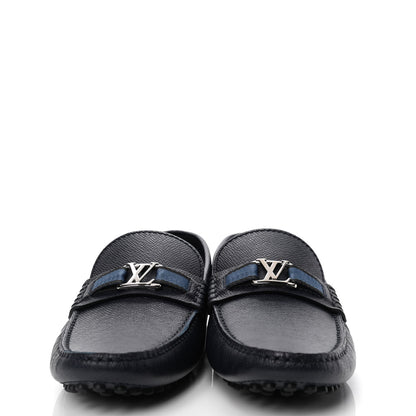 Louis Vuitton Taiga Mens Hockenheim Moccasin Loafers 7.5 Blue Marine 2 of 4
