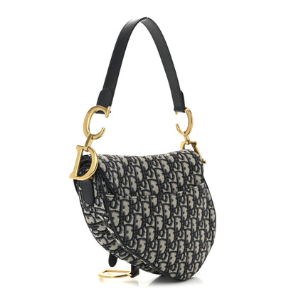 Christian Dior Oblique Saddle Bag Blue 3 of 10