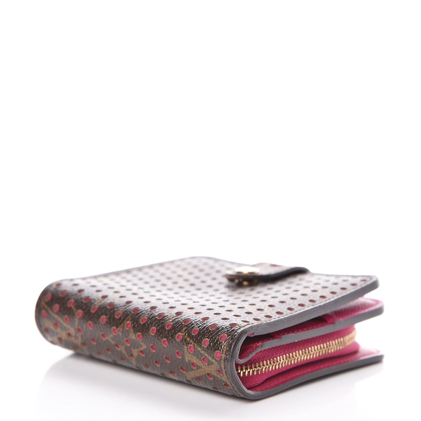 Monogram Perforated Compact Zipped Wallet Fuchsia