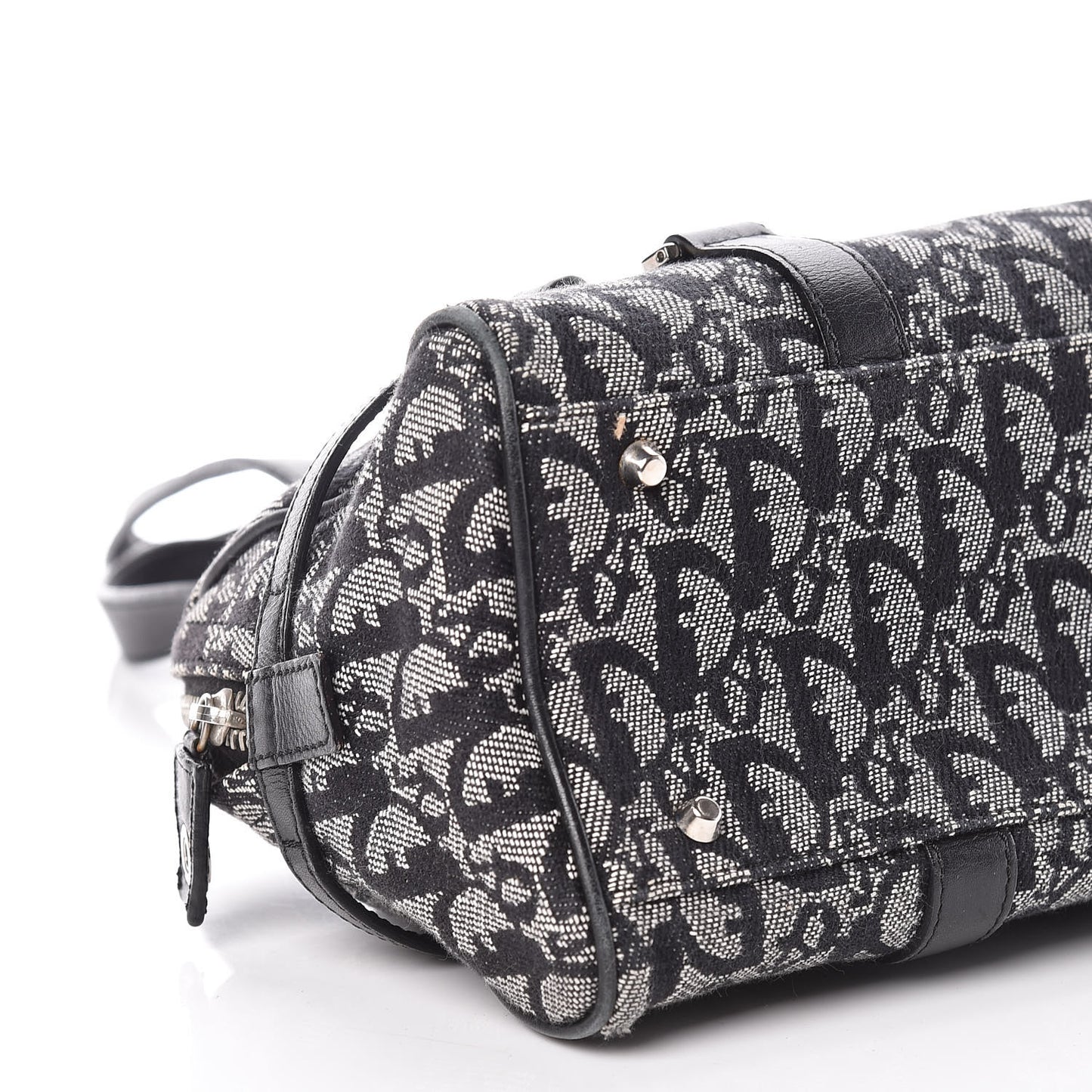 Denim Monogram Charms Shoulder Bag Black