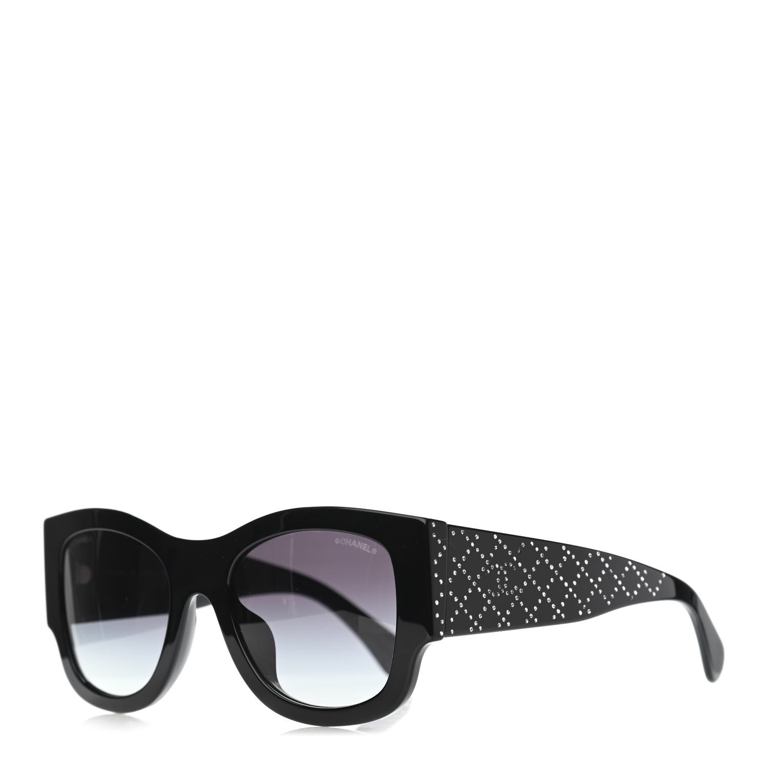 Chanel Acetate Strass Rectangle Sunglasses 5421B Black 1 of 4