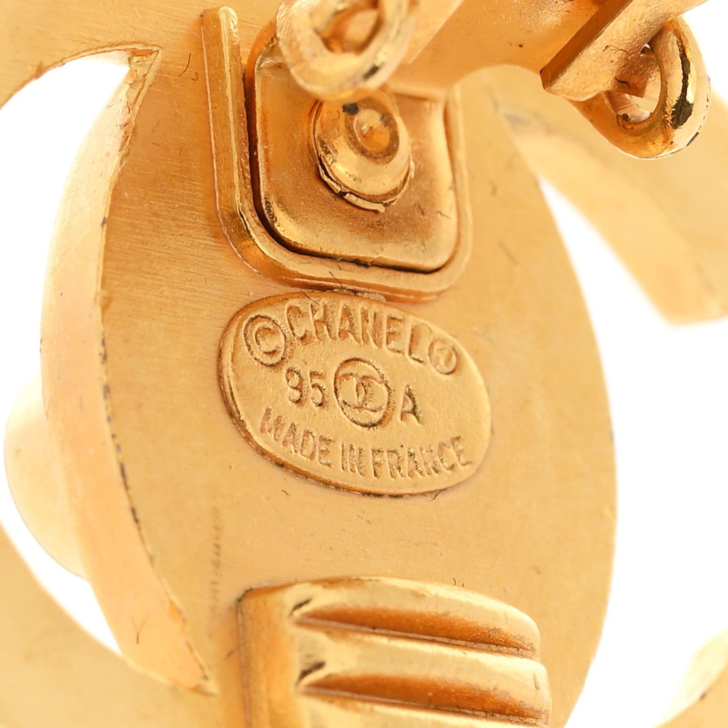 Chanel Metal CC Turnlock Clip On Earrings Gold 4 of 5