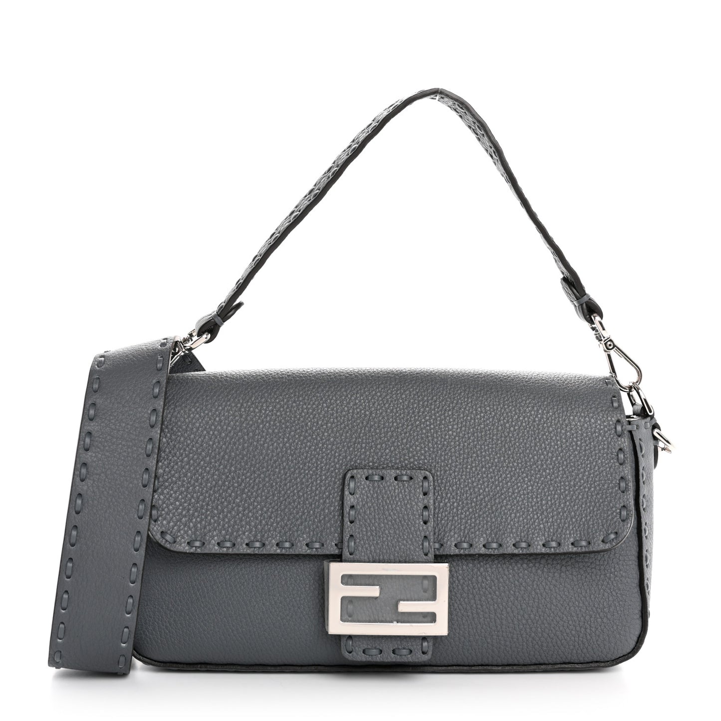Cuoio Roma Sellerissima Nappa Sintetica Tape Stitch Mini Baguette Tempesta