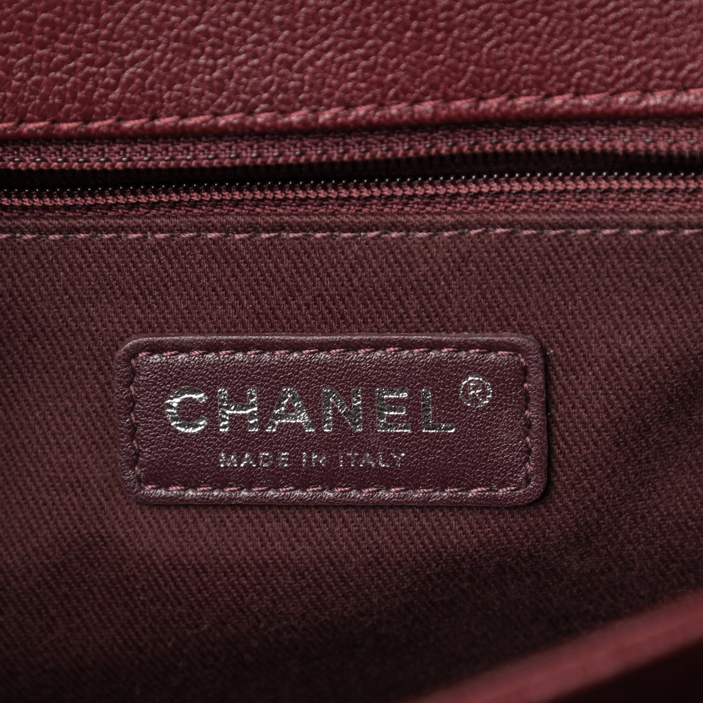 Goatskin Quilted Large Perfect Edge Flap Burgundy