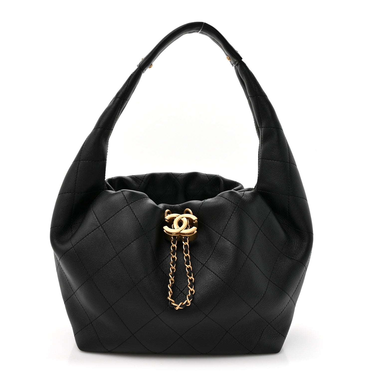 Chanel Calfskin Quilted Small Maxi Hobo Black 1 of 10