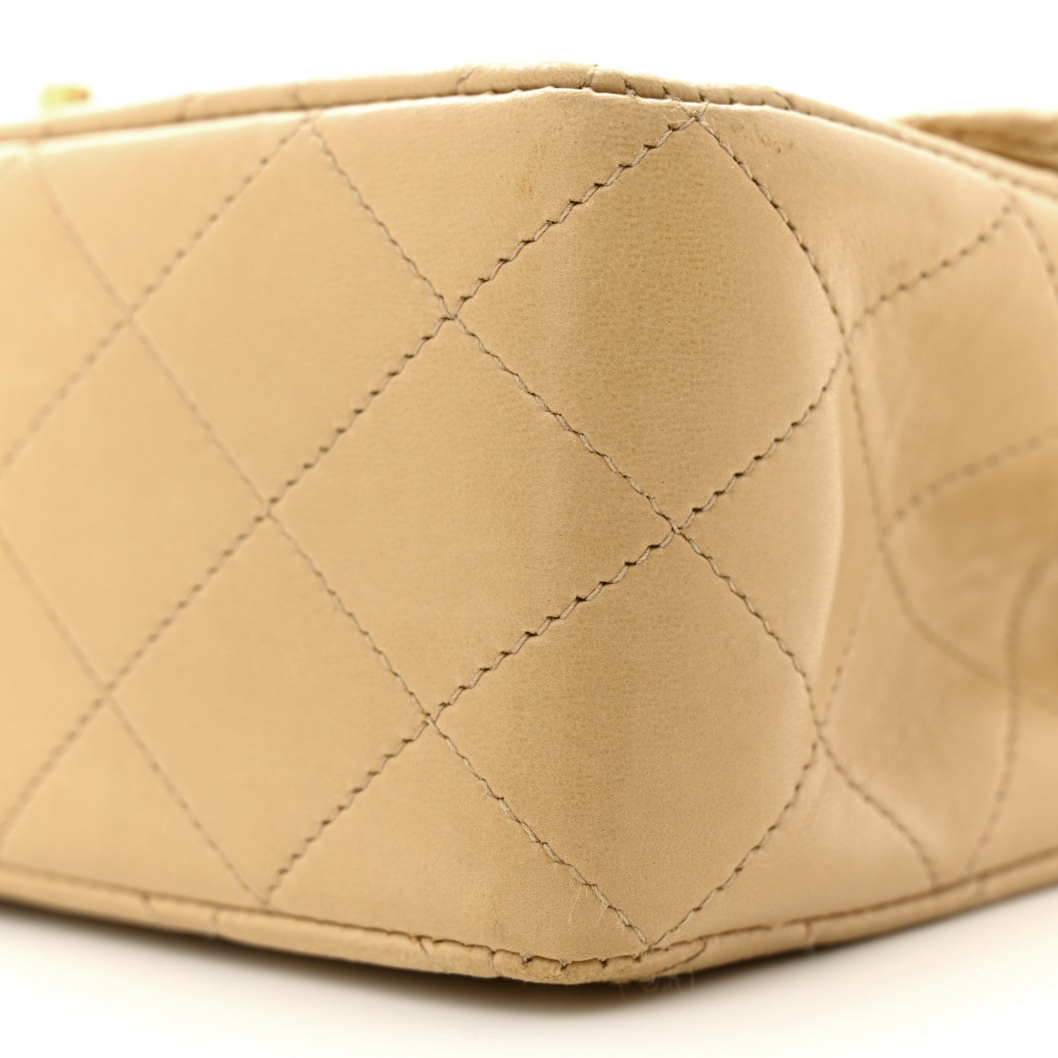 Chanel Lambskin Quilted Medium Double Flap Beige 10 of 15