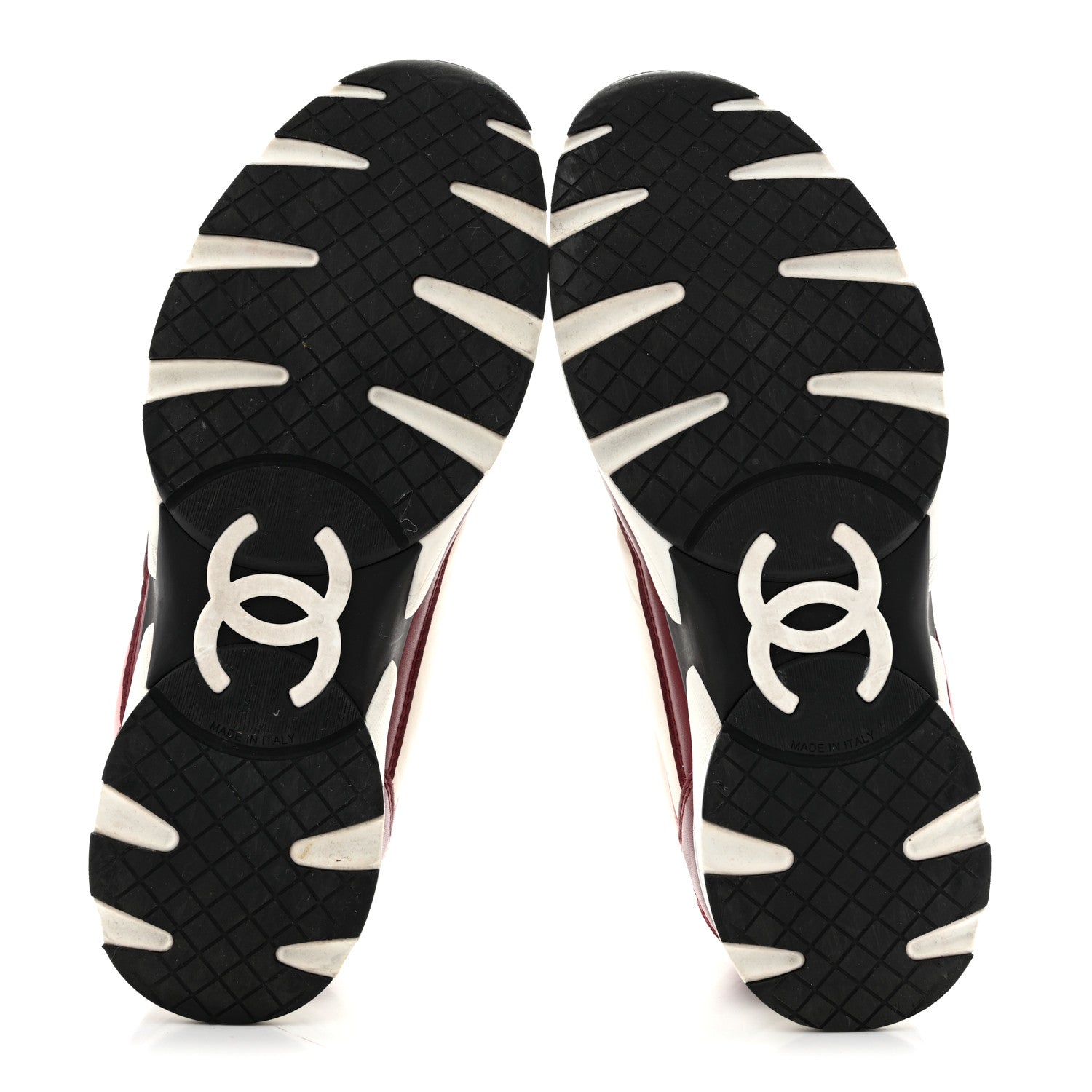 Chanel Calfskin CC Sneakers 40 Light Burgundy White Pink 6 of 14