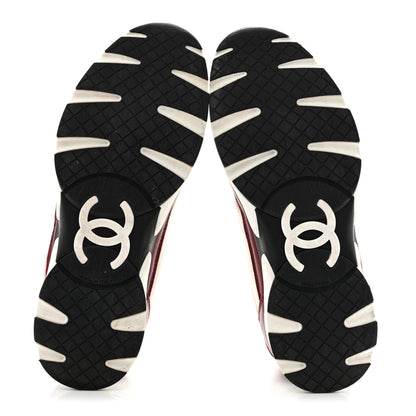 Chanel Calfskin CC Sneakers 40 Light Burgundy White Pink 6 of 14