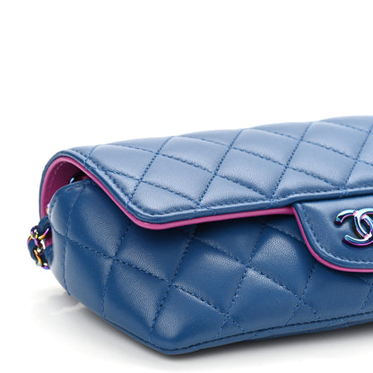 Chanel Lambskin Quilted Glasses Case With Chain Blue Purple 10 of 11