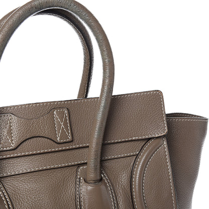 Celine Drummed Calfskin Mini Luggage Souris 12 of 14
