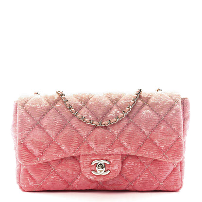 Chanel Sequin Quilted Ombre Medium Flap Yellow Pink 1 of 12