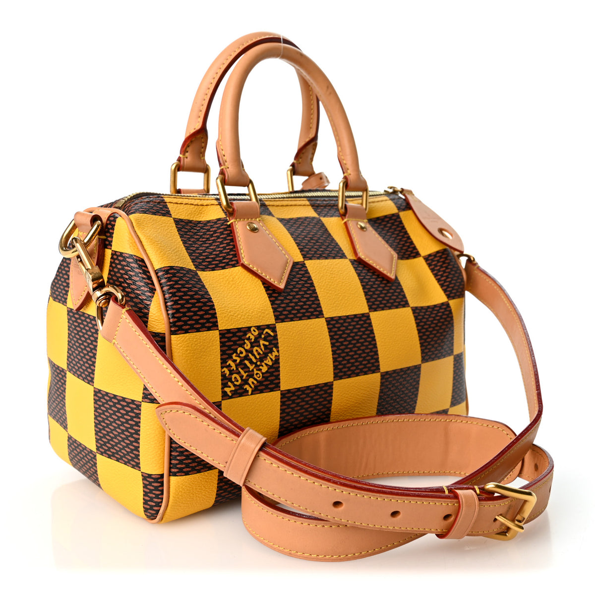 Louis Vuitton Damier Pop Speedy Bandouliere 25 Jaune Mat 3 of 11