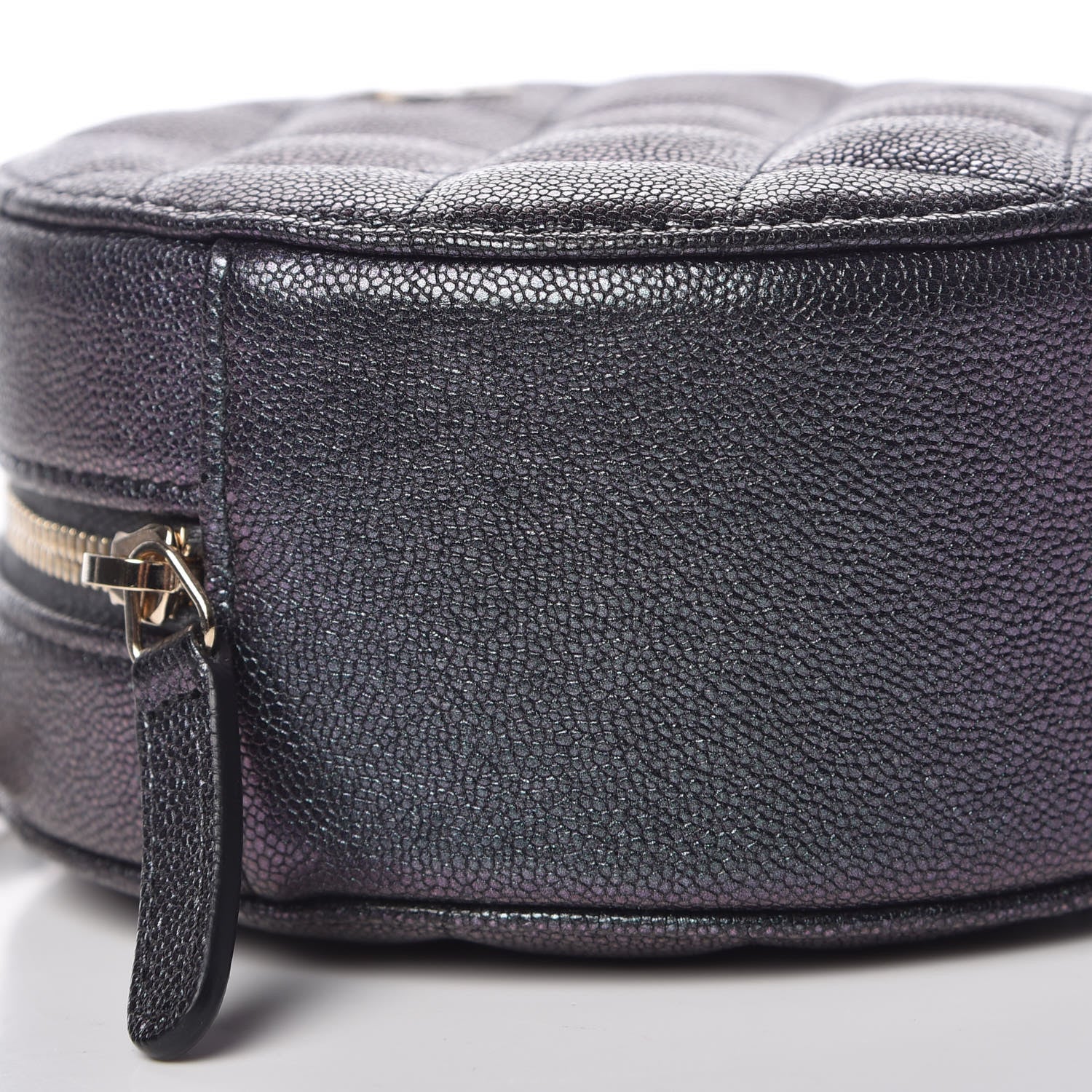 Chanel Iridescent Caviar Quilted Round Clutch With Chain Black 8 of 10
