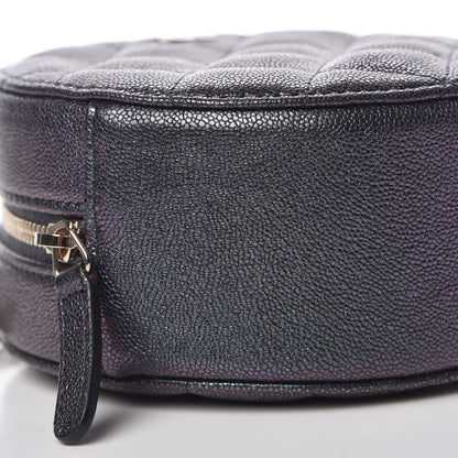 Chanel Iridescent Caviar Quilted Round Clutch With Chain Black 8 of 10