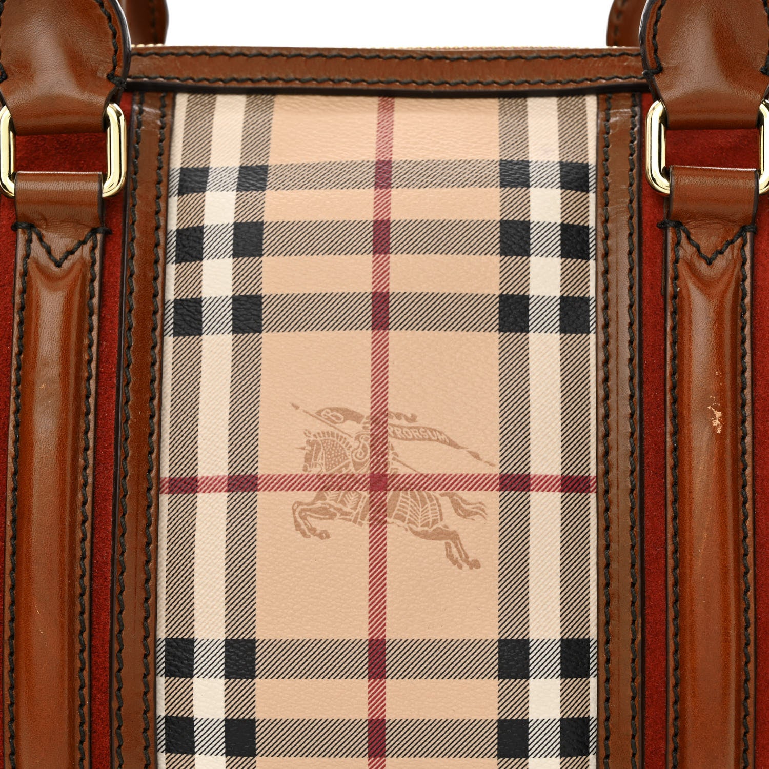 Burberry Haymarket Check Medium Alchester Bowling Bag Brown 9 of 14