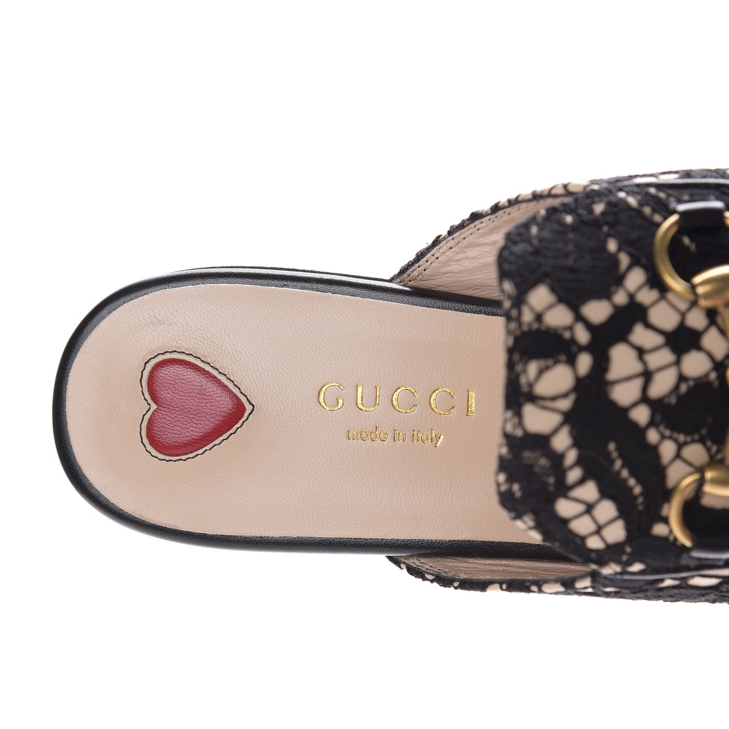 Gucci Lace Malaga Kid Womens Princetown Slippers 36 Black Skin Rose 7 of 10