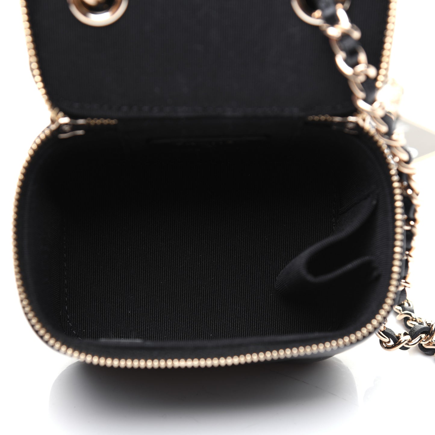 Lambskin Quilted My Chanel Lady Vanity Case With Chain Black