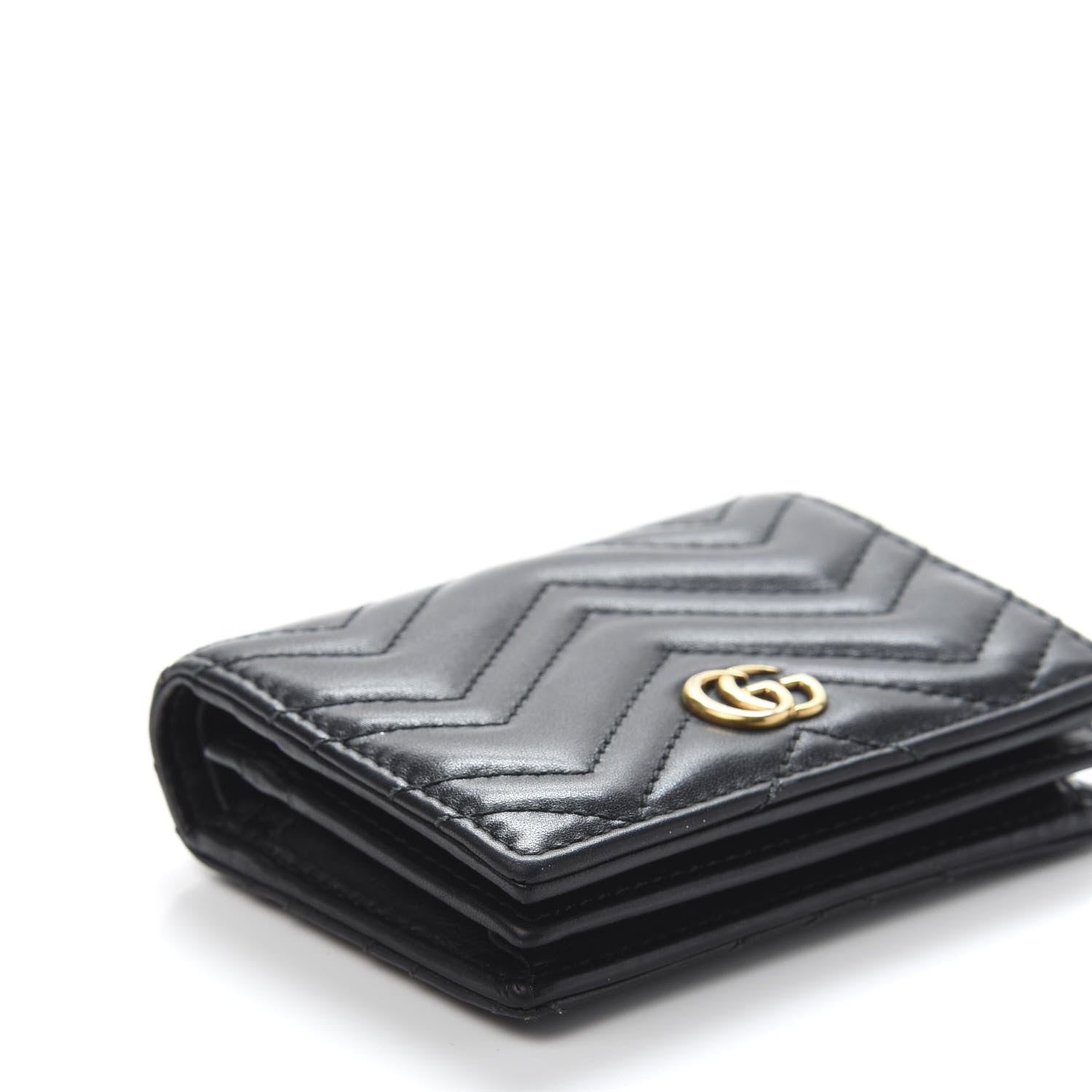 Gucci Calfskin Matelasse GG Marmont Card Case Wallet Black 9 of 10