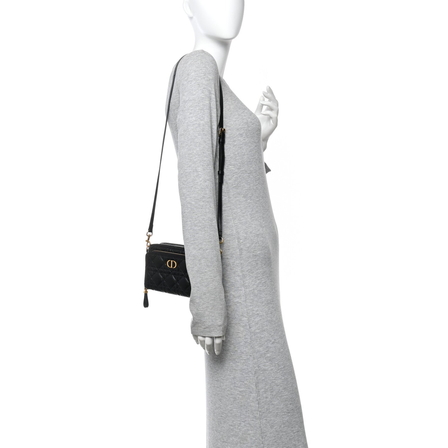 Christian Dior Supple Calfskin Caro Double Pouch Black 3 of 14