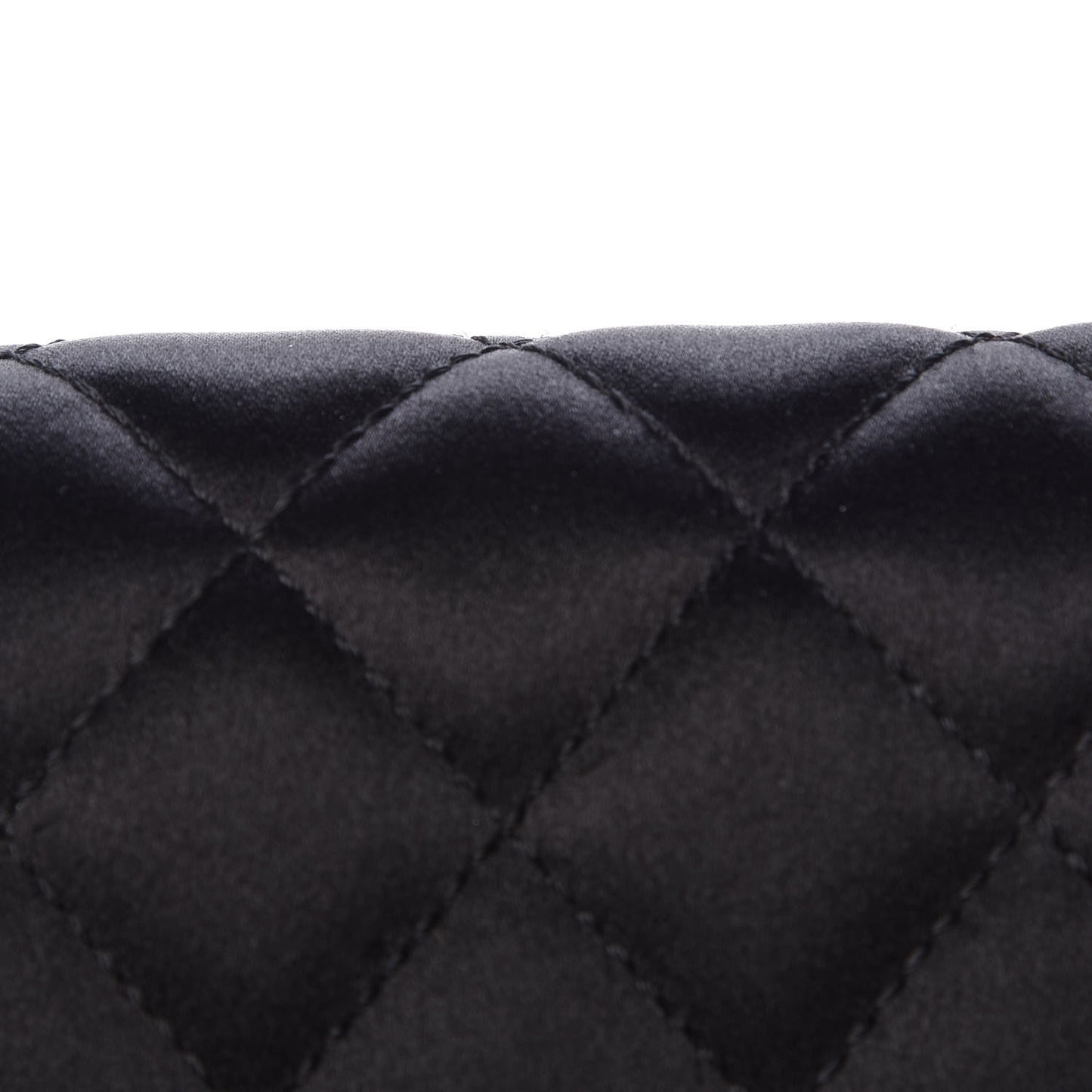 Satin Quilted Jeweled East West Flap Black