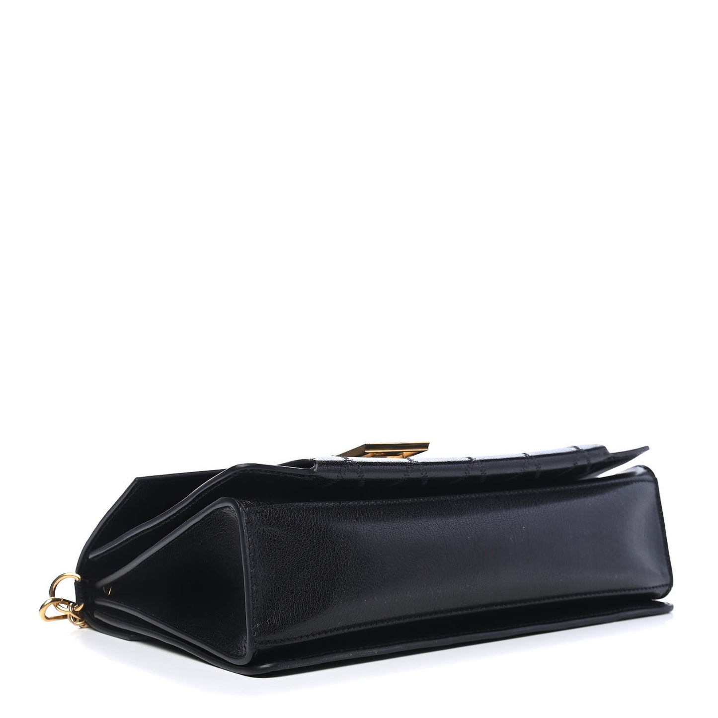 Goatskin Quilted Medium GV3 Shoulder Bag Black
