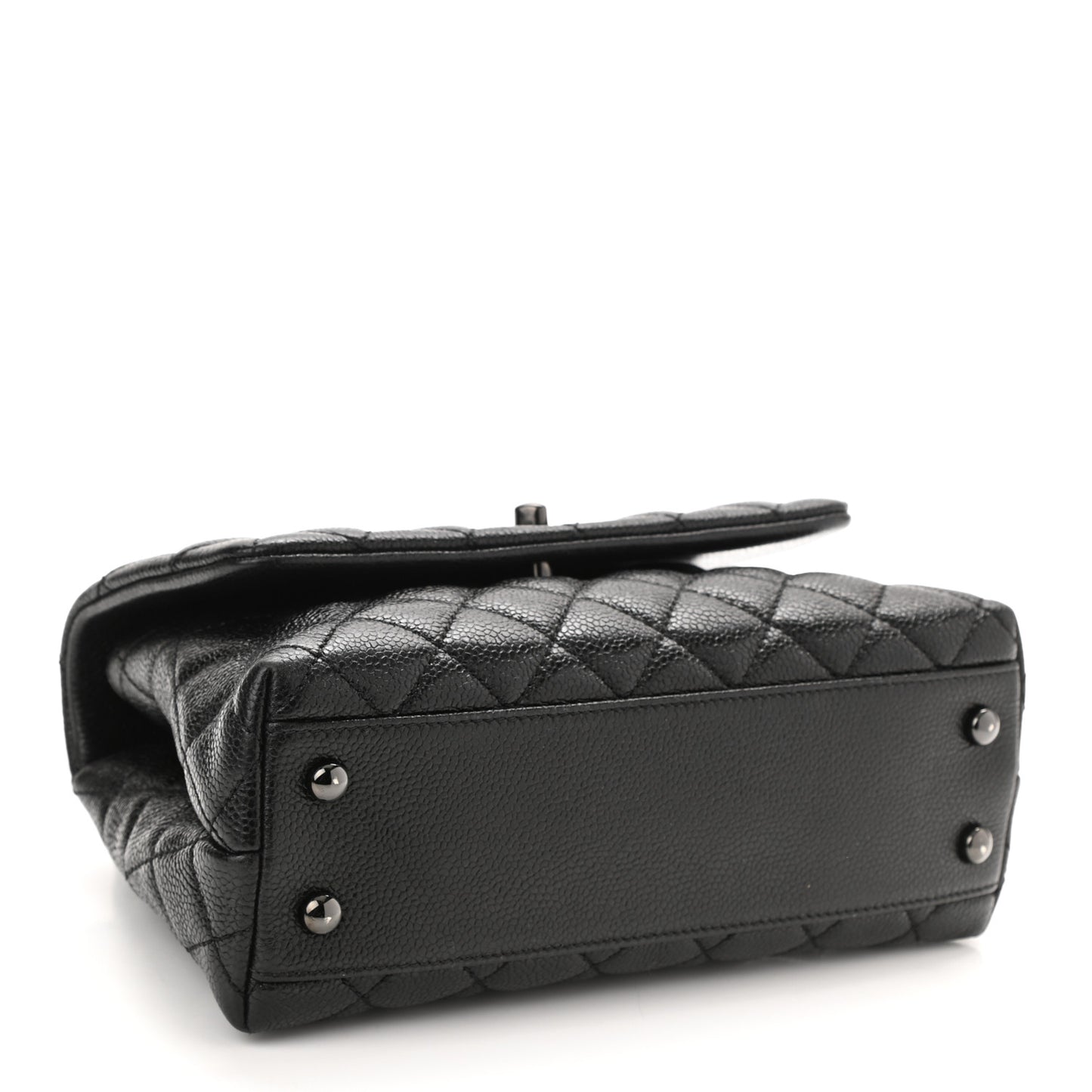 Caviar Quilted Mini Coco Handle Flap So Black